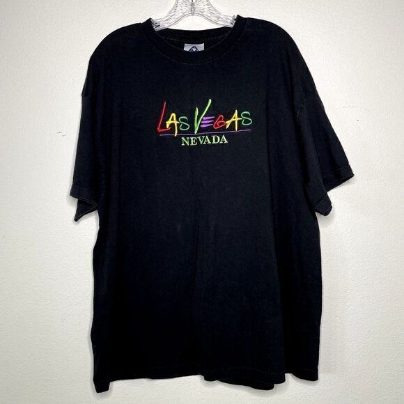 Vintage Las Vegas Nevada T-Shirt Size 2XL Emroidered Stitching - Picture 1 of 6